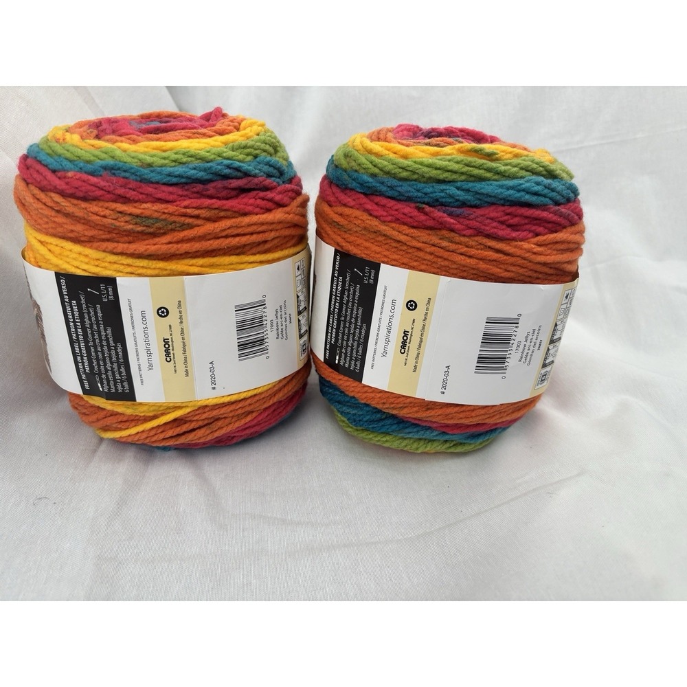 2 Yarnspirations Caron Chunky Cakes Yarn Rainbow Jellys 9.8oz Each 100% Acrylic - Picture 4 of 6